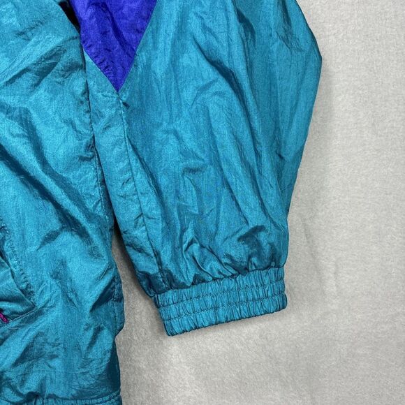 VTG Bolo Spirit Windbreaker Jacket Womens L Retro Colorful Full Zip Floral 80's - Picture 4 of 15